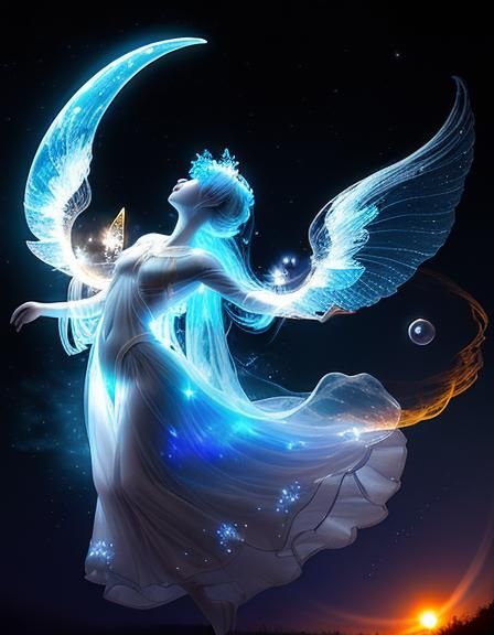 Ethereal Dancer Creates Dawn and Dusk