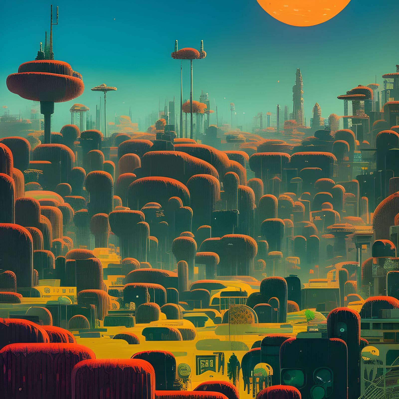 Surreal Hylics Landscape with Giant Tube Television