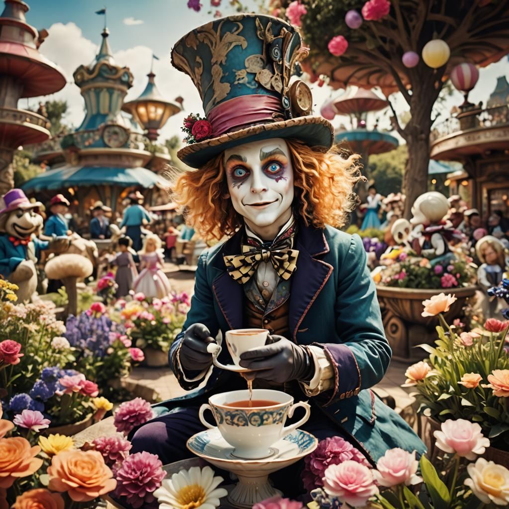 Alice's Whimsical Tea Party in Wonderland
