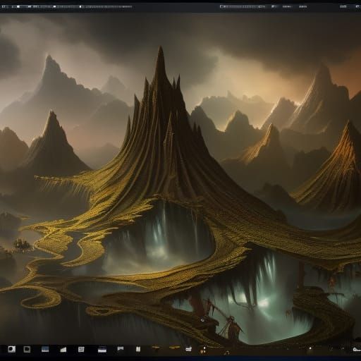 Intricate Black Harmony Matte Painting in 8K