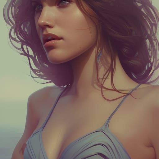 Swimsuit Portrait with Dynamic Lighting