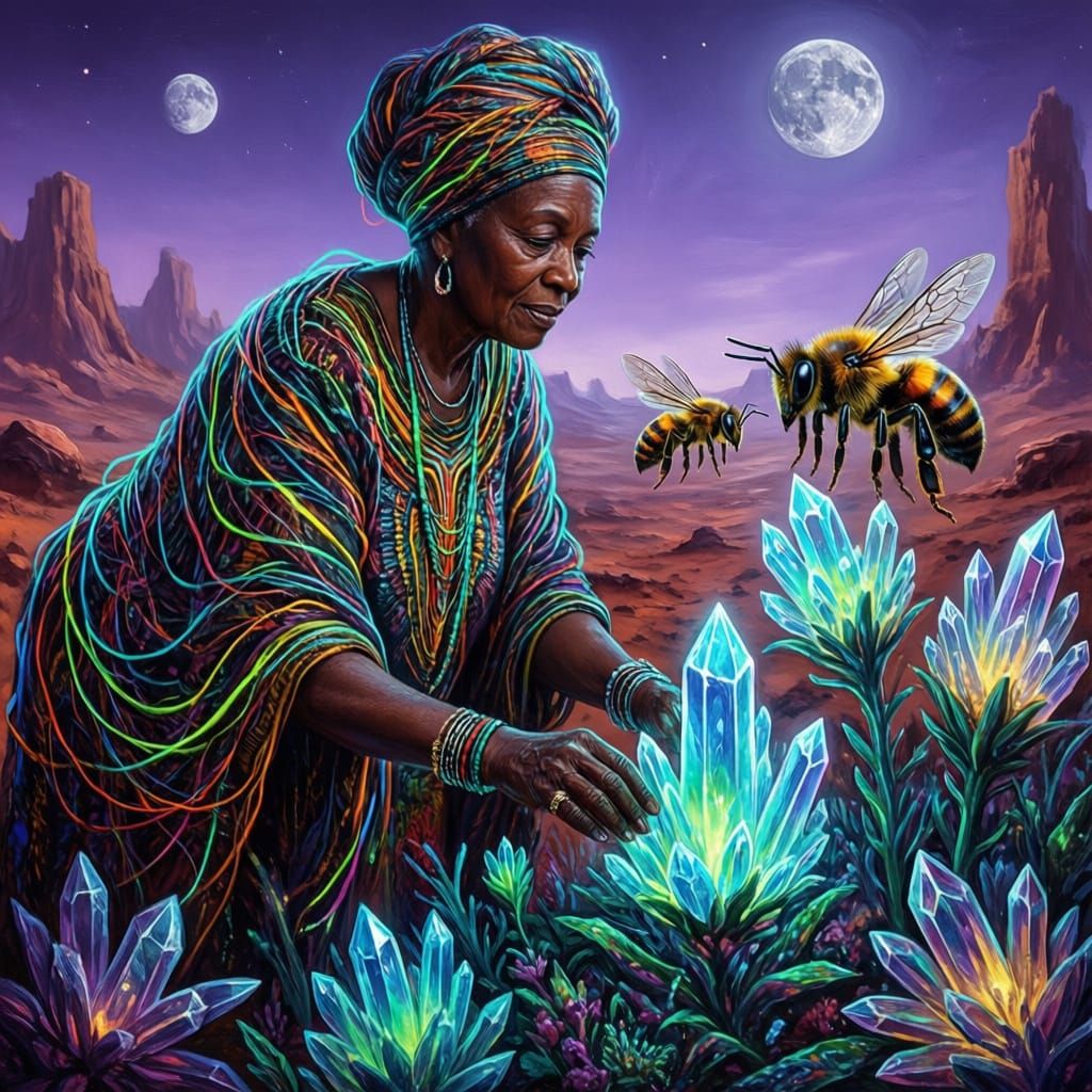 Afrofuturist Matriarch Tends Alien Garden on Mars