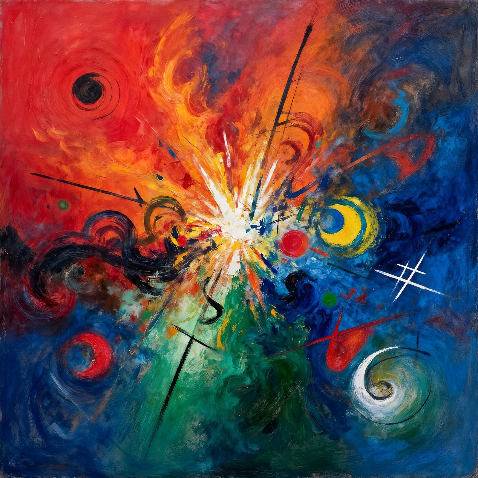 Abstract Colorful Art Explores Societal Issues