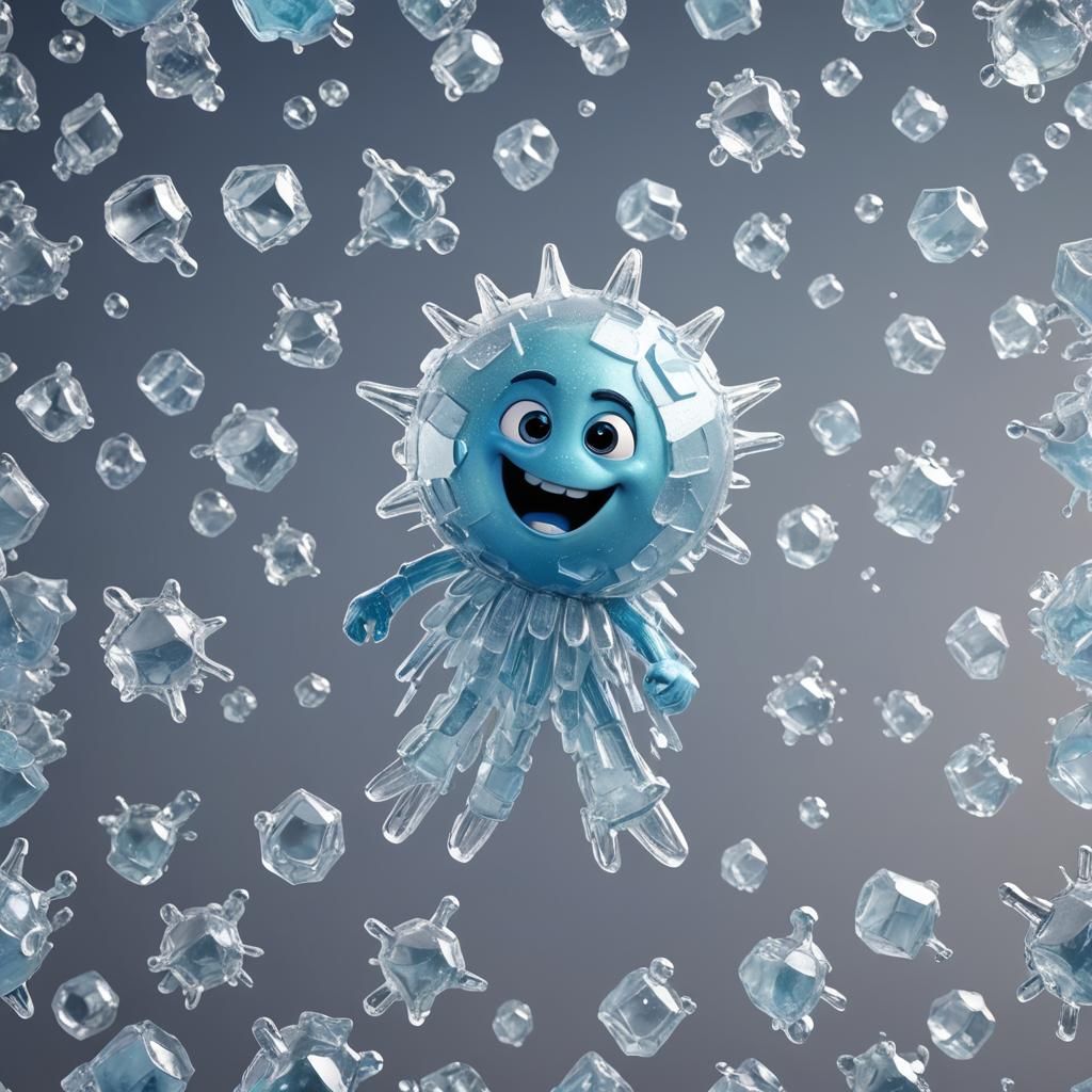 Charming Ice Sprite in 3D Digital Art