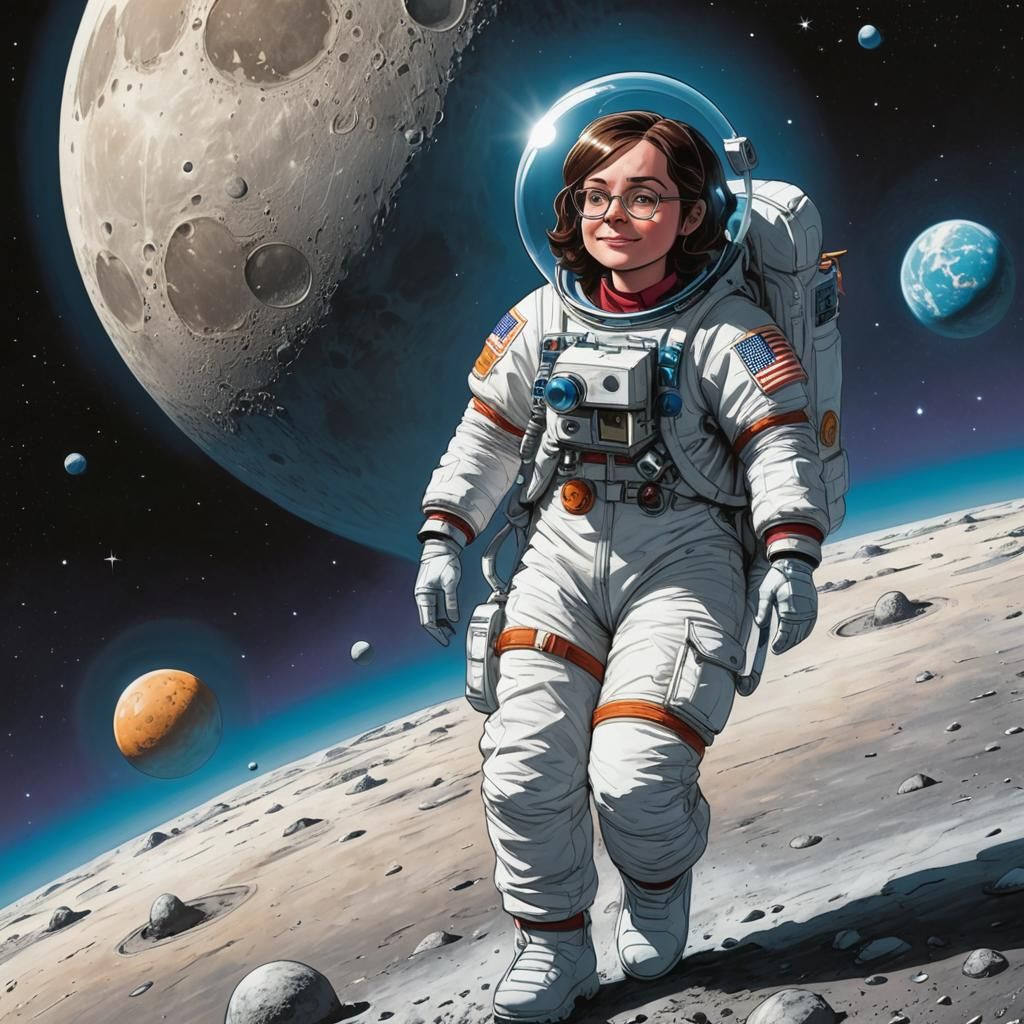 Meg Griffin as Astronaut in Comic Book Art