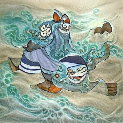 Enigmatic Umibōzu Rising from the Sea