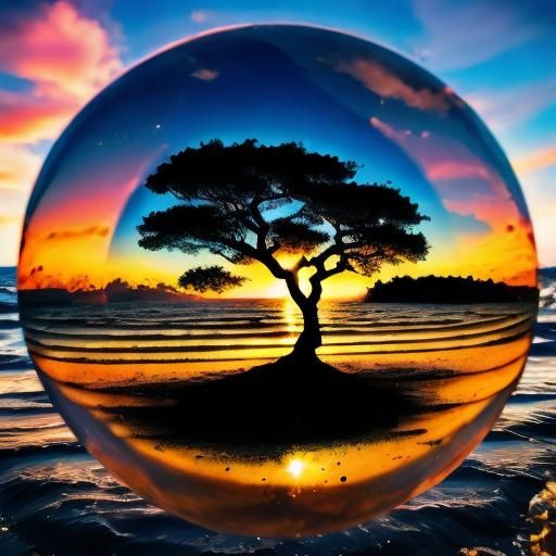 Silhouette of Tree at Dawn