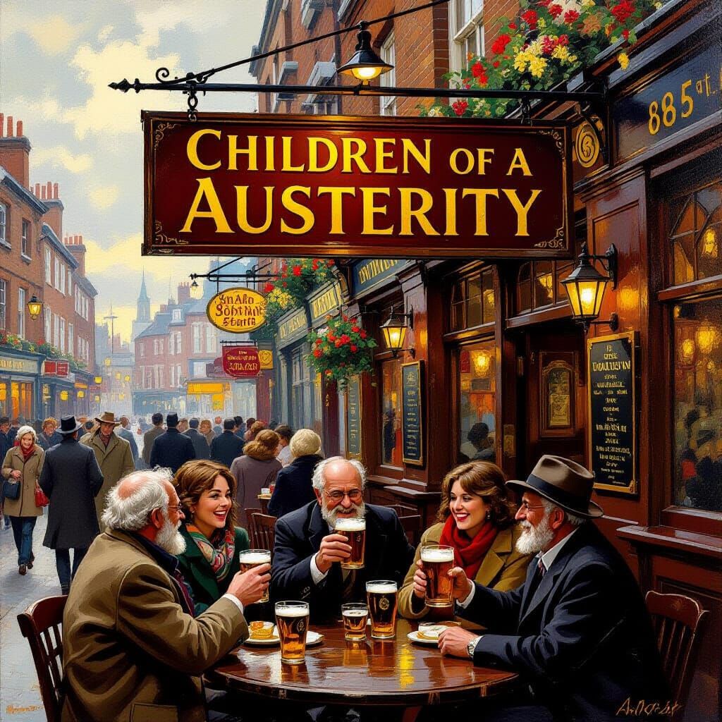 Bustling Pub Scene on Downing Street