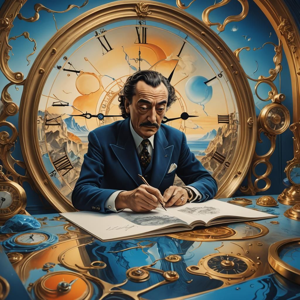 Surrealist Painter in Dreamscape, Digital Art