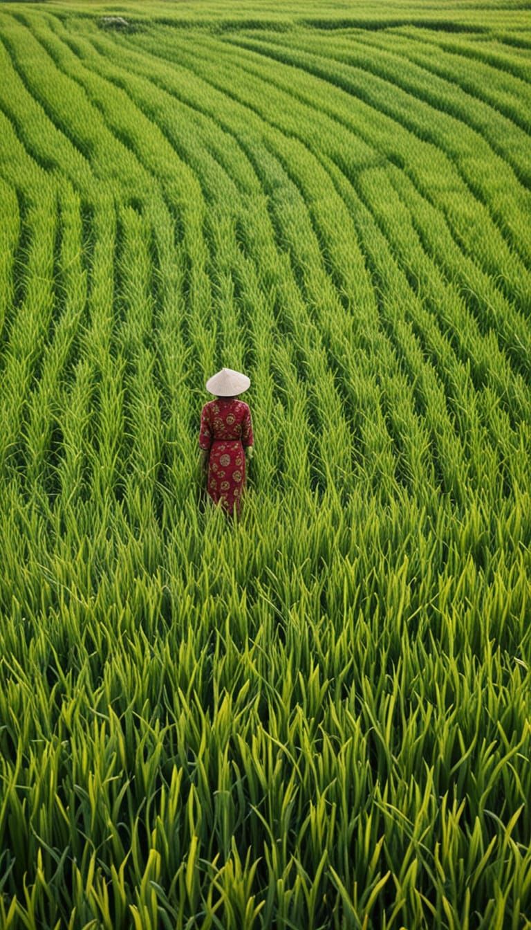 Surreal Indonesian Rice Fields in Earthy Tones