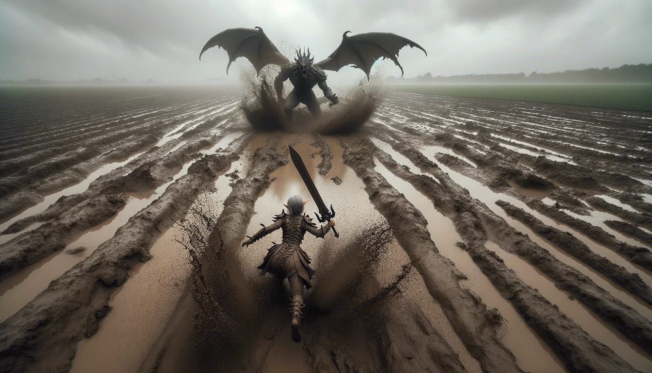 Epic Dragon Battle in Stormy Skies