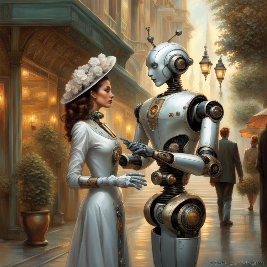 A Robot butler and his robot girlfriend