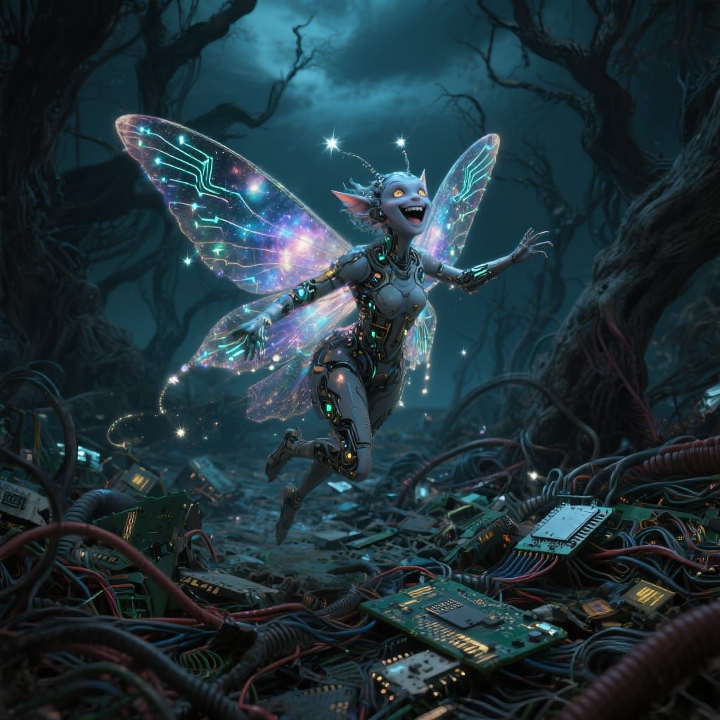 Stardust Fairy in Shattered Circuit Board Field