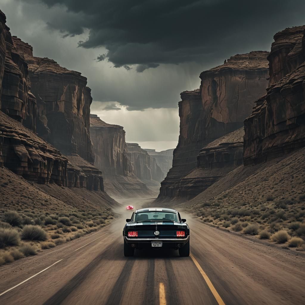 Ford Shelby Cars Escape Eerie Canyon in Cinematic Style