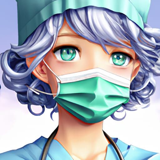 Cute Surgical Nurse Illustration in Anime Style