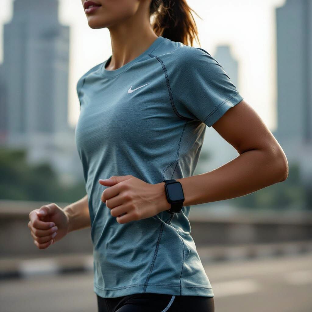 Running Tee Fabric Detail Editorial Shot