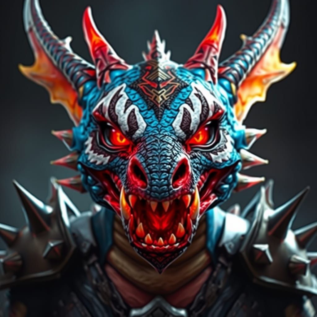 Dark Fantasy Kobold with KISS Style Face Paint and Spiked Ar...