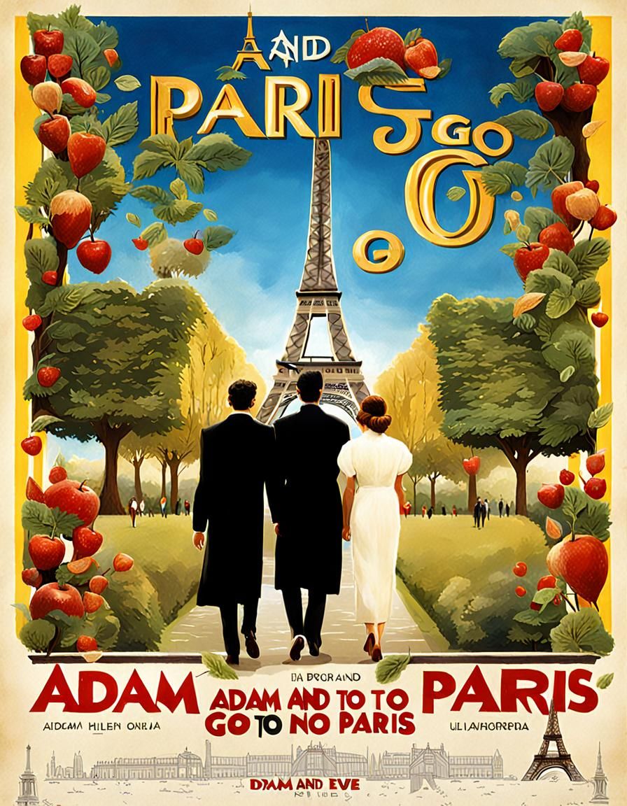"Adam and Eve Go to Paris" Movie Poster