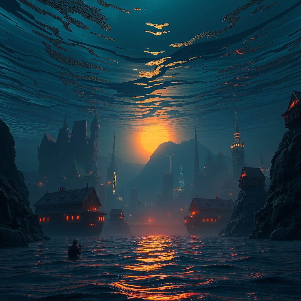 Sunrise City Beneath the Waves