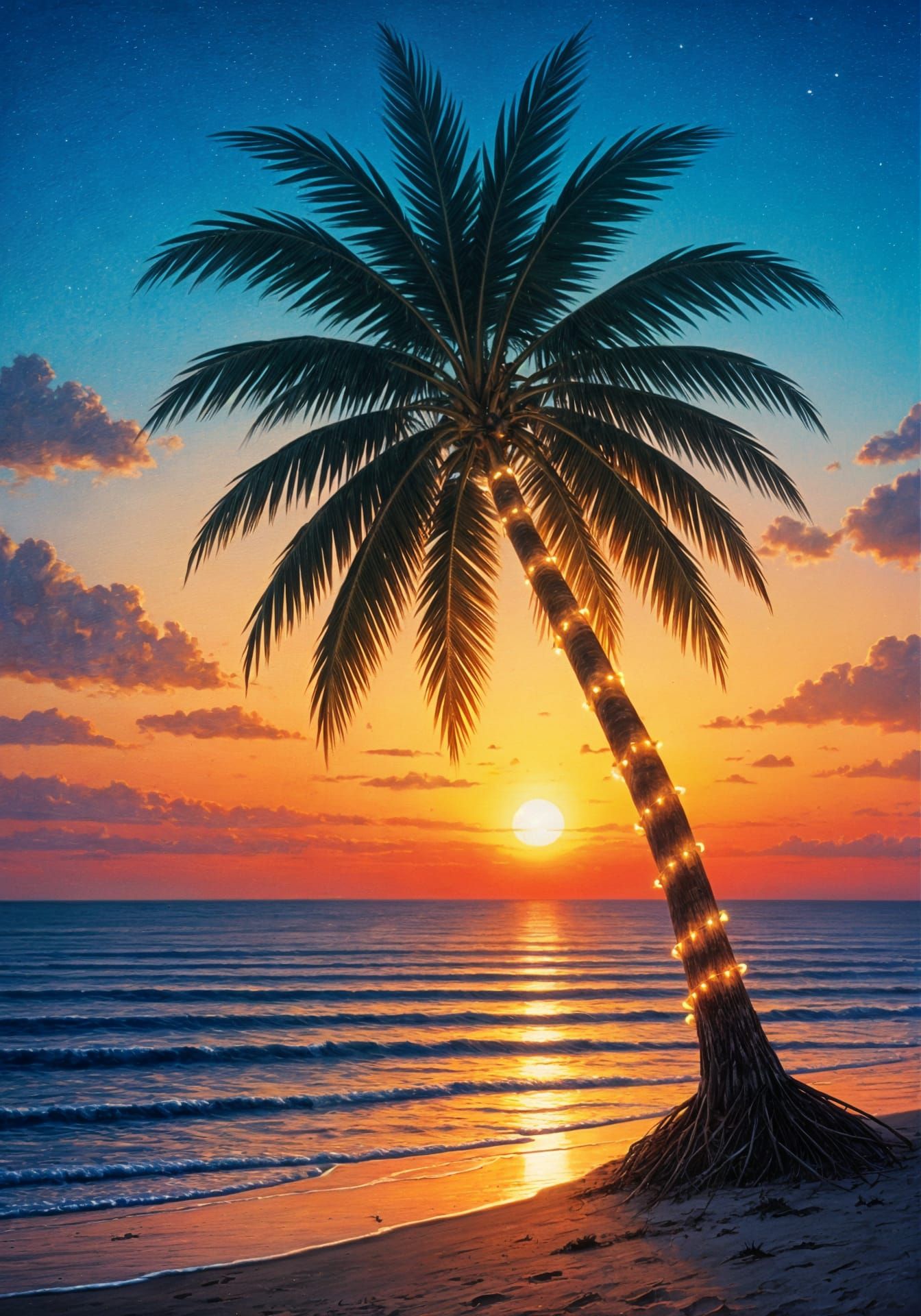 Palm Tree Party: An Epic Oil Painting