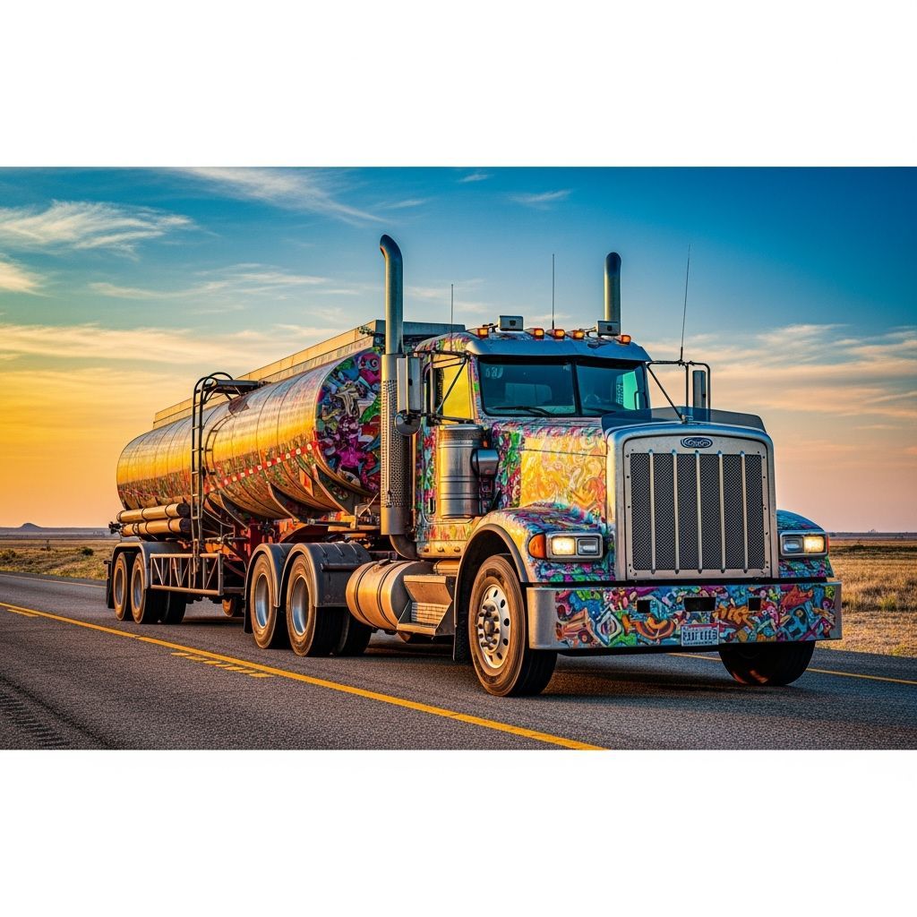 Fuel Truck on Highway in Photorealistic Style