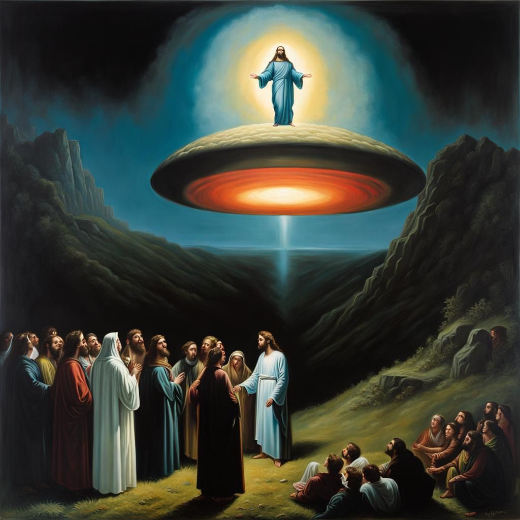 UFO Abduction of Jesus: Realism in Oils