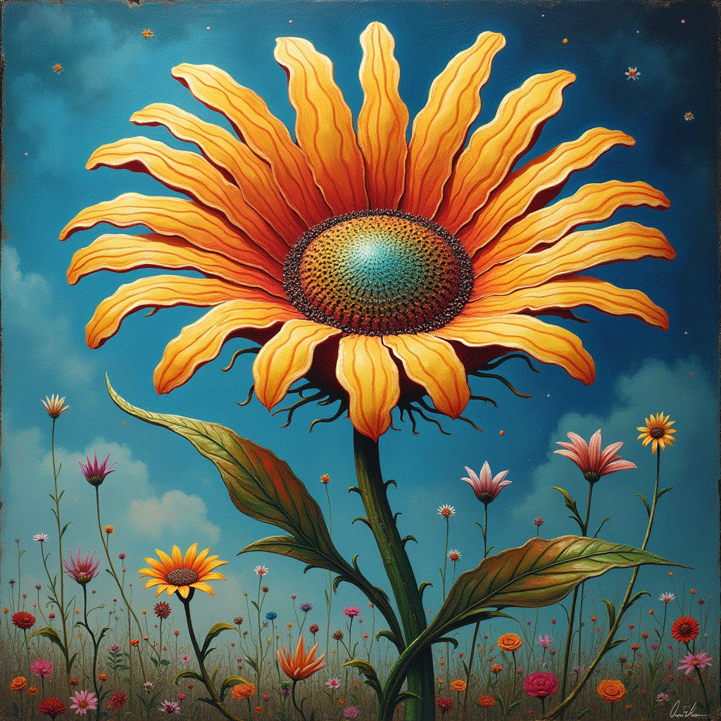Surreal Dreamlike Daisy in a Surrealist Style