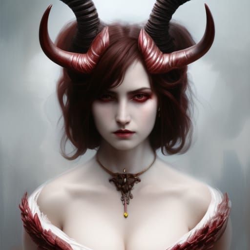 Cute Devil Maid in Crimson Porcelain Style