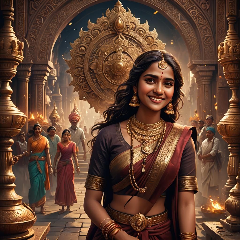 Inspiring Marathi Woman: Fantasy Concept Art
