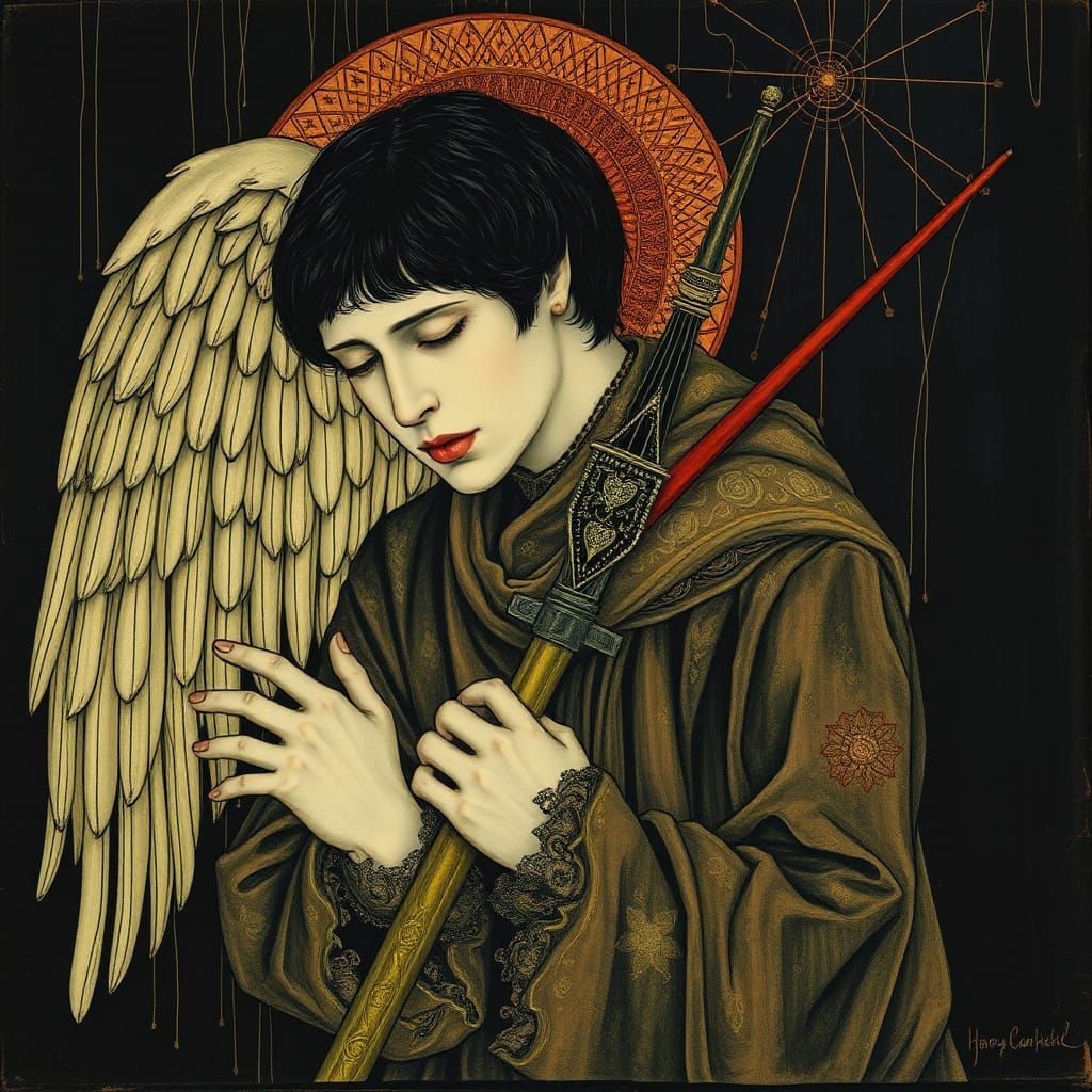 Weeping Soldier in Encaustic with Godrays