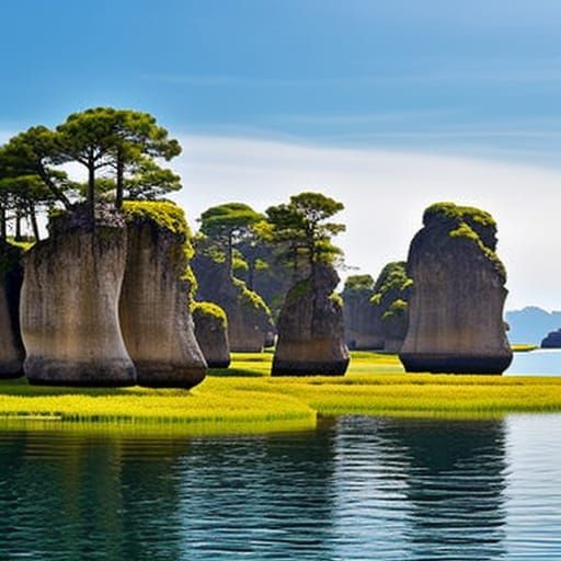 Dreamlike Floating Islands in the Sky