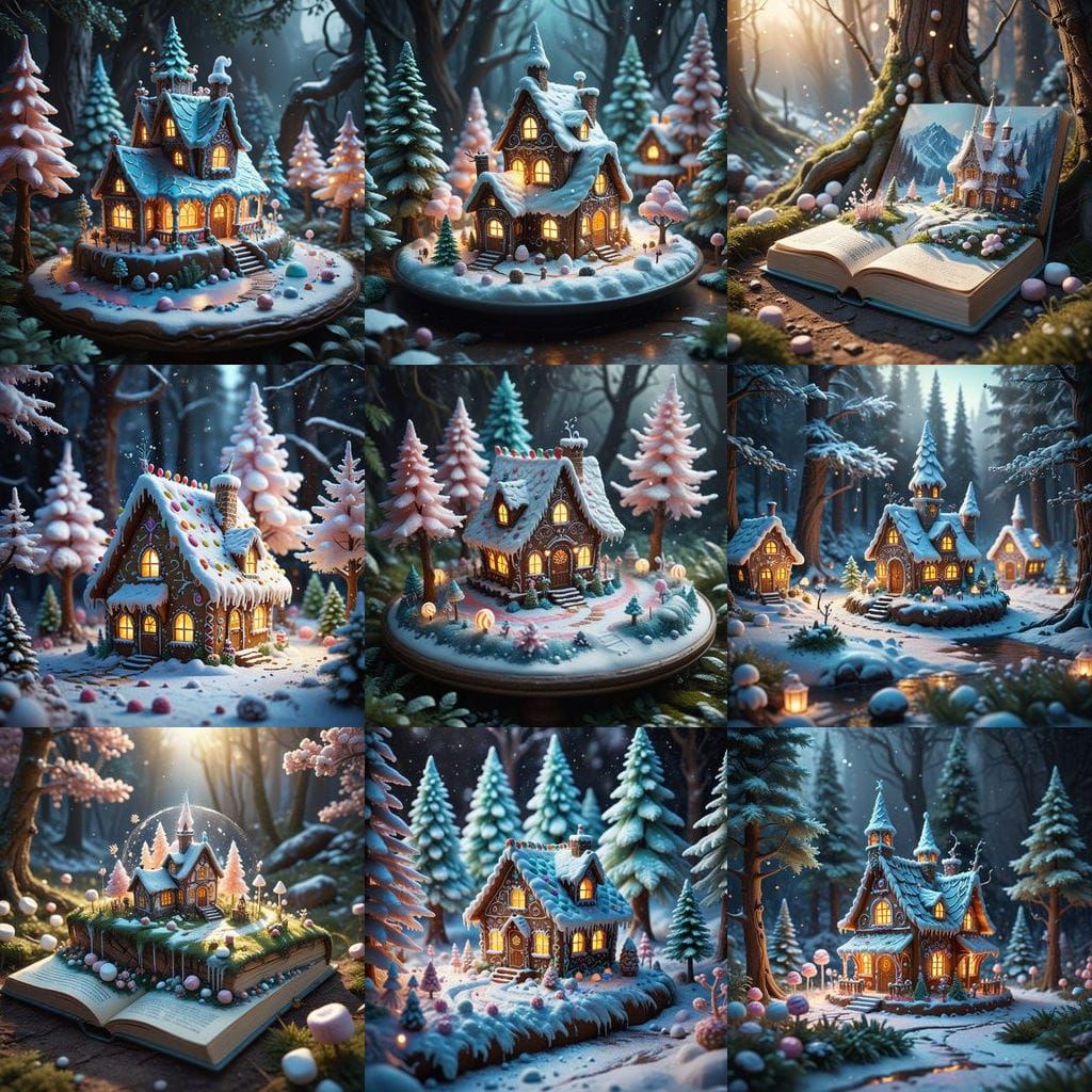 Whimsical Edible Forest Scene in Pastel Colors