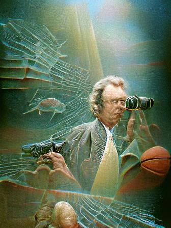 Dramatic Shootout in Retrofuturist Beksiński Style