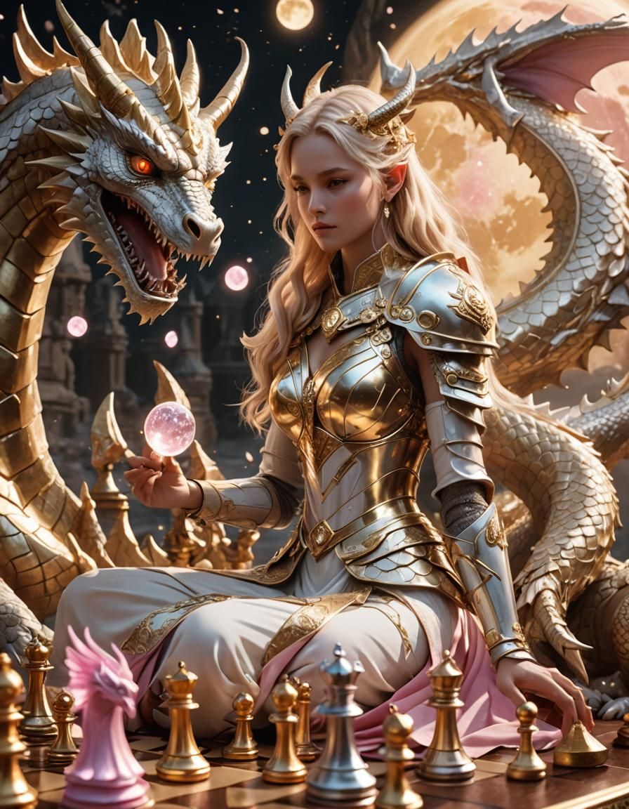 Goddess Plays Chess with Moon Dragon