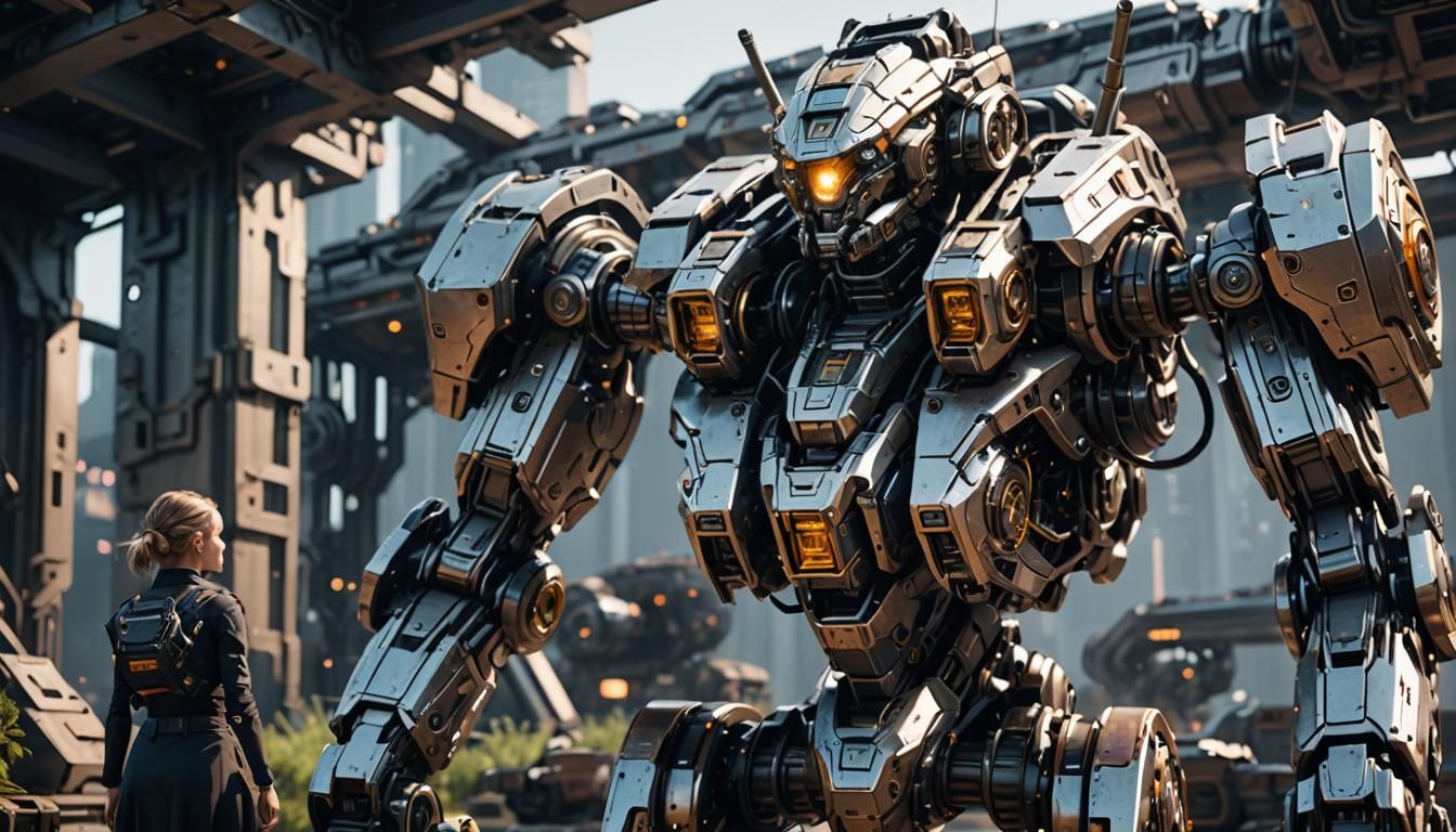 Futuristic Figure with Intricate Mech Details