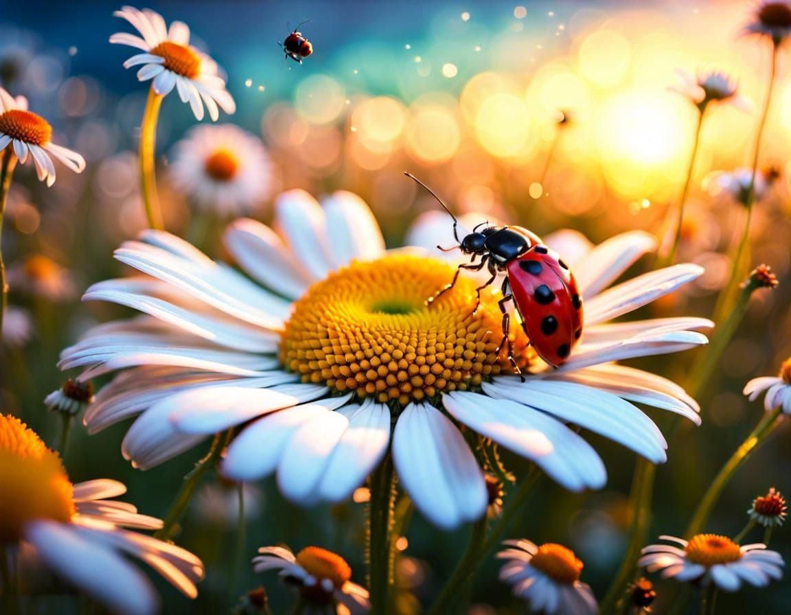 In the middle of flight