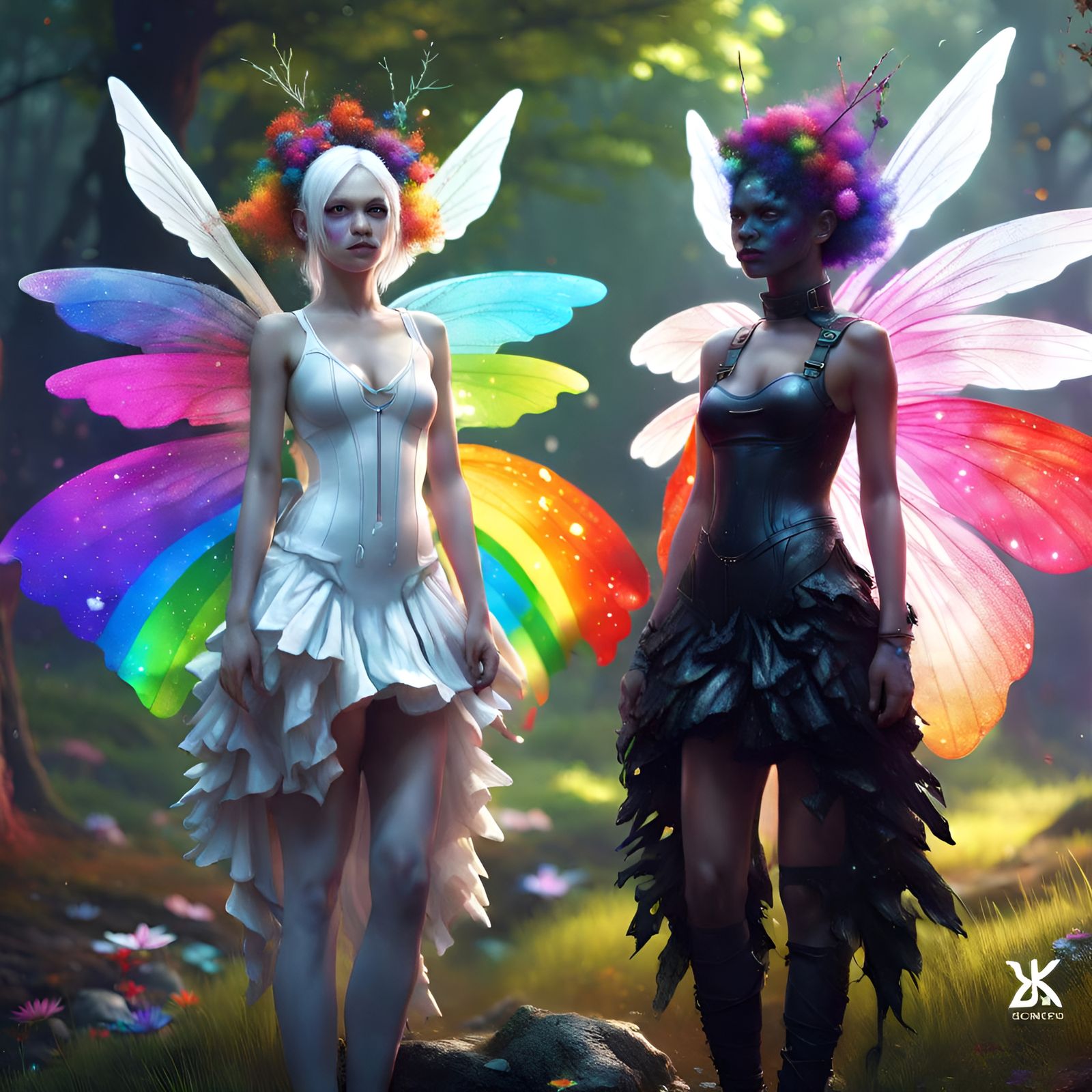 Hyperdetailed Fairies in Glowing Jars, Digital Art