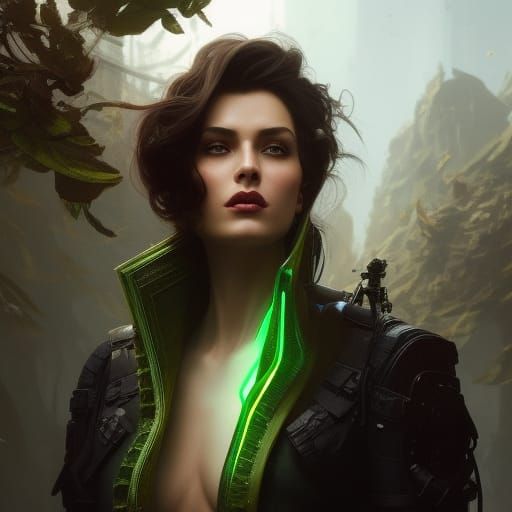 Medusa Head and Shoulders Portrait in Digital Art Style