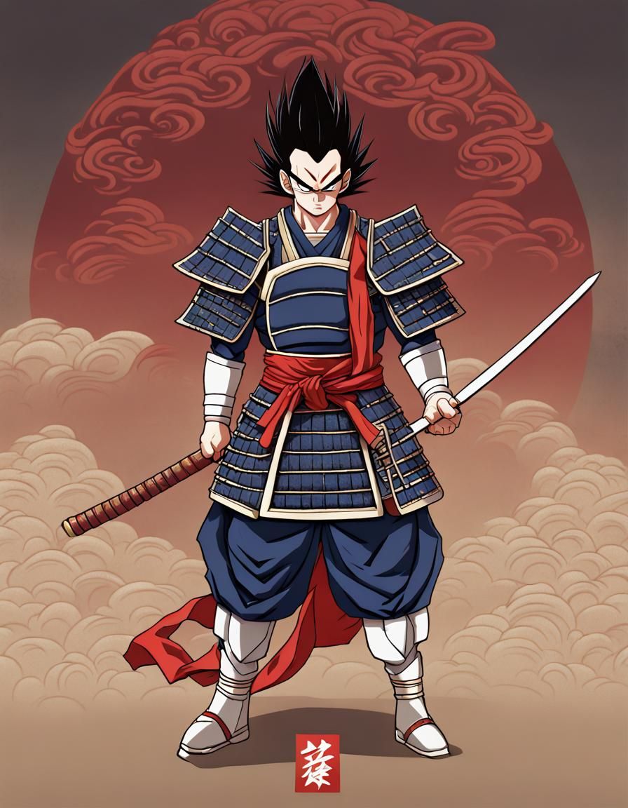 Vegeta as Wuxia Samurai in Dragonball Style
