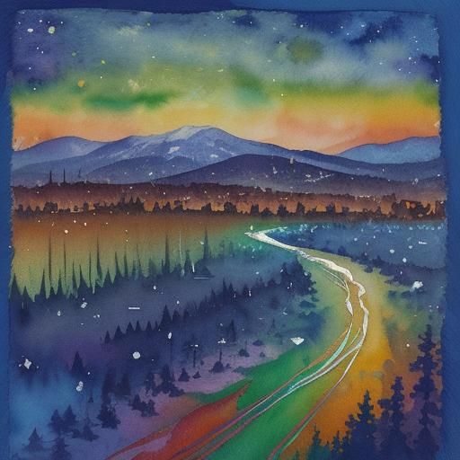 Baby New Year Midnight Countdown in Gouache Style