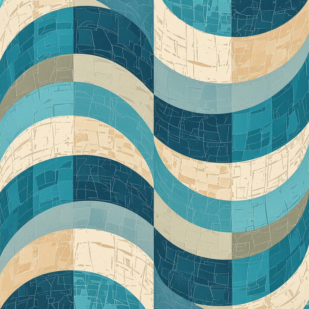 Elegant Wave Bands in Oil Painting Style