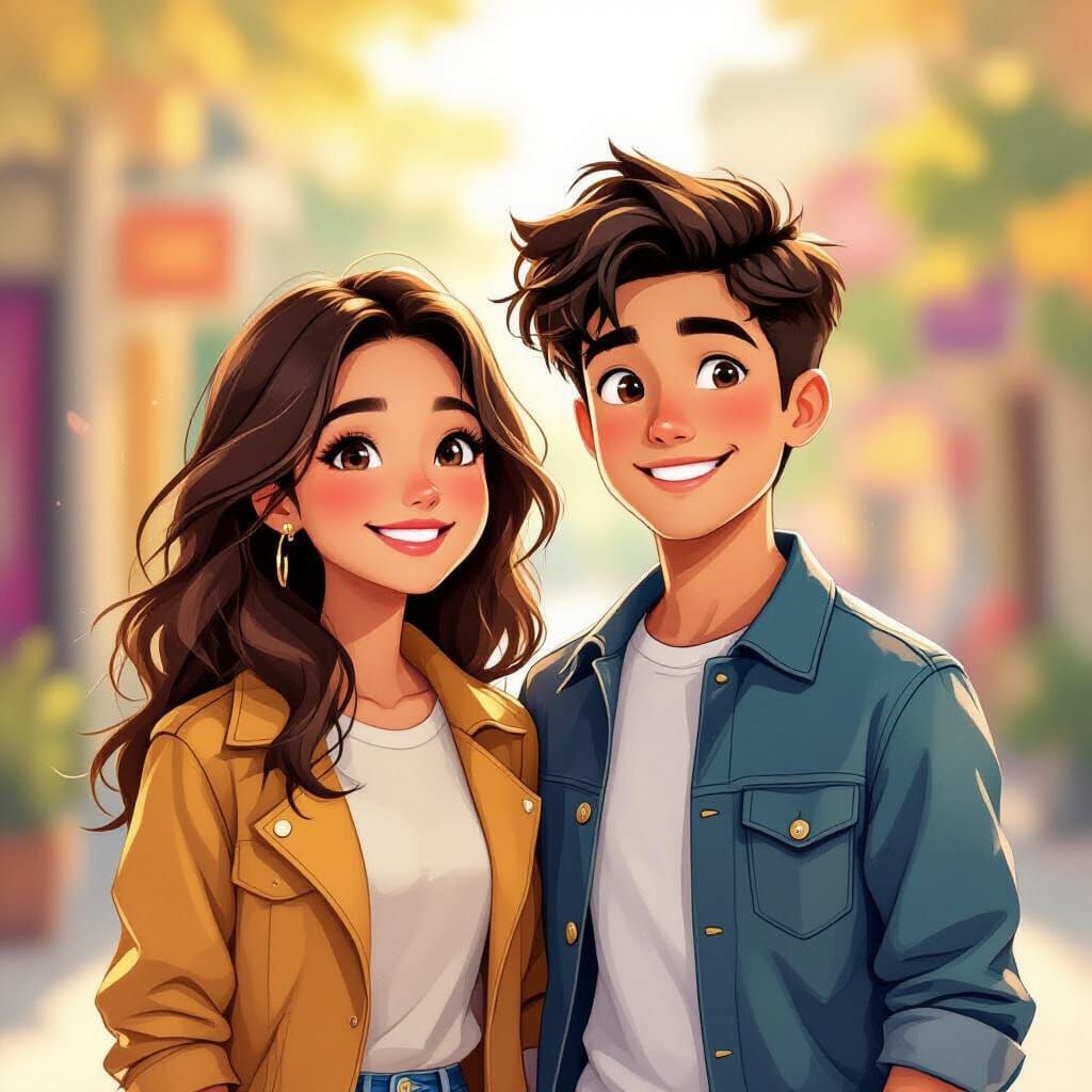 Smiling Children in Sunlight: A Cheerful Illustration