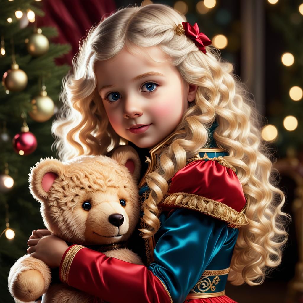 A girl and her teddy bear