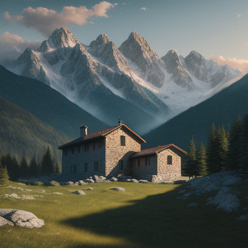 Surreal Italian Alps Landscape in Hyperrealistic Photography...