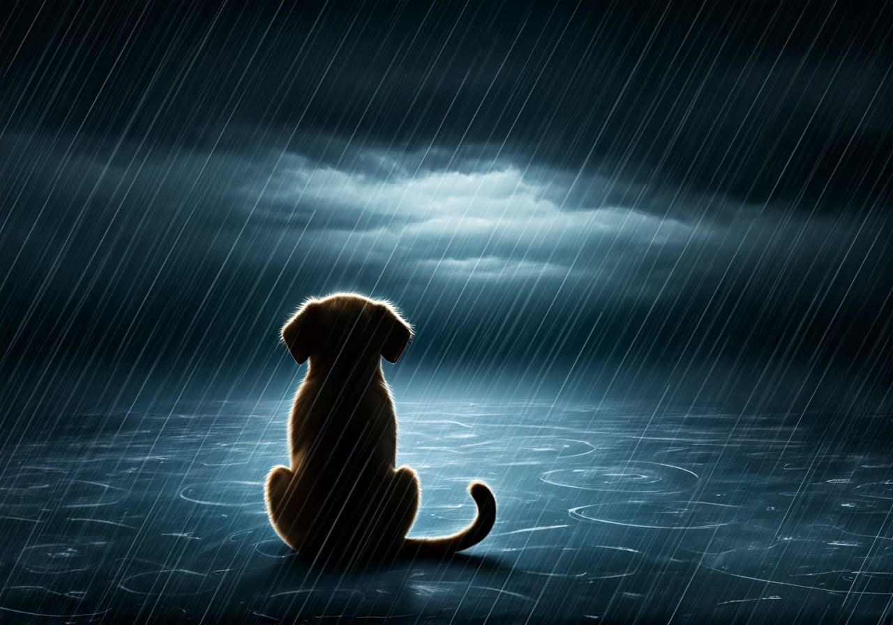 Canine Chaos in a Downpour