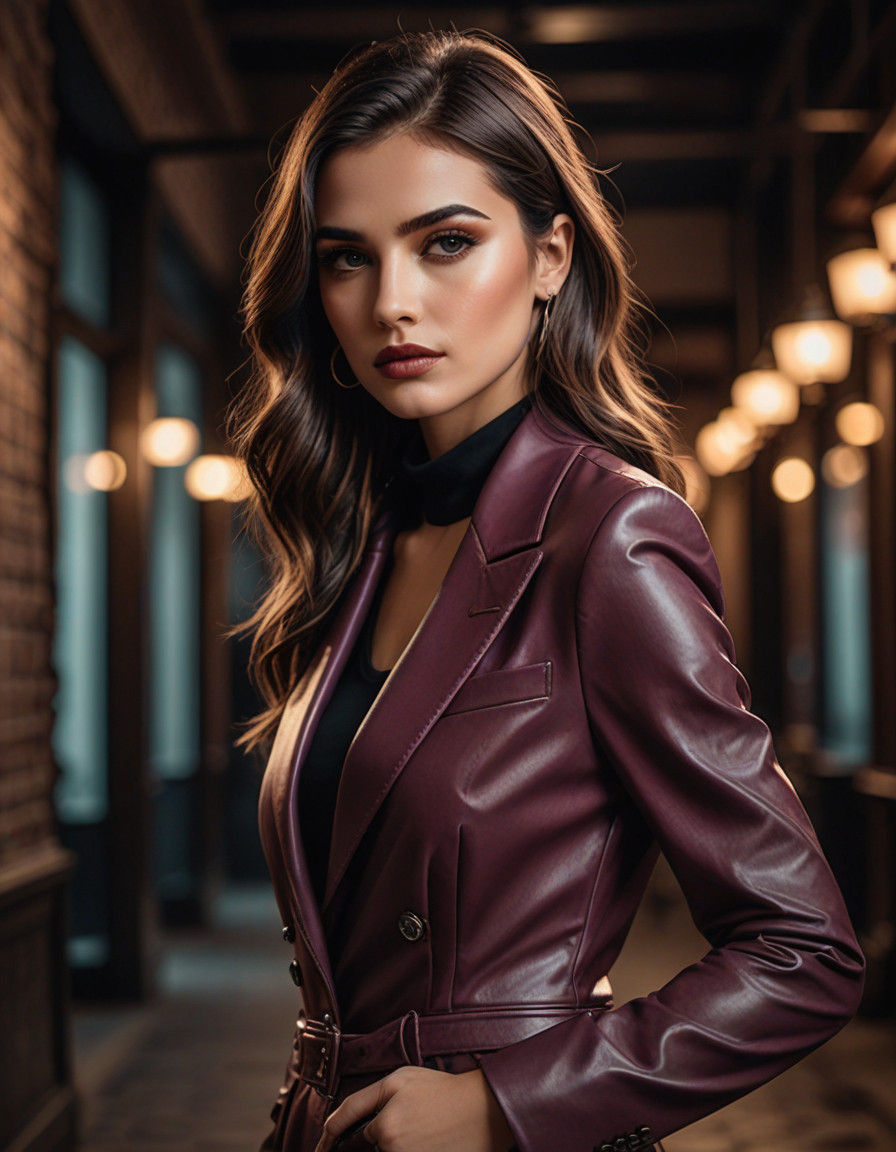Elegant Woman in Smart Suit, Moody Studio Lighting