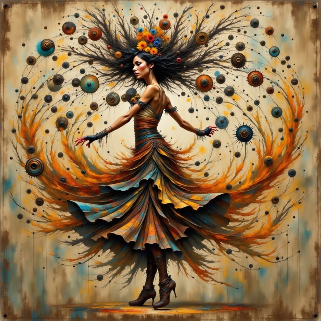 Steampunk Dancer in Art Deco Attire