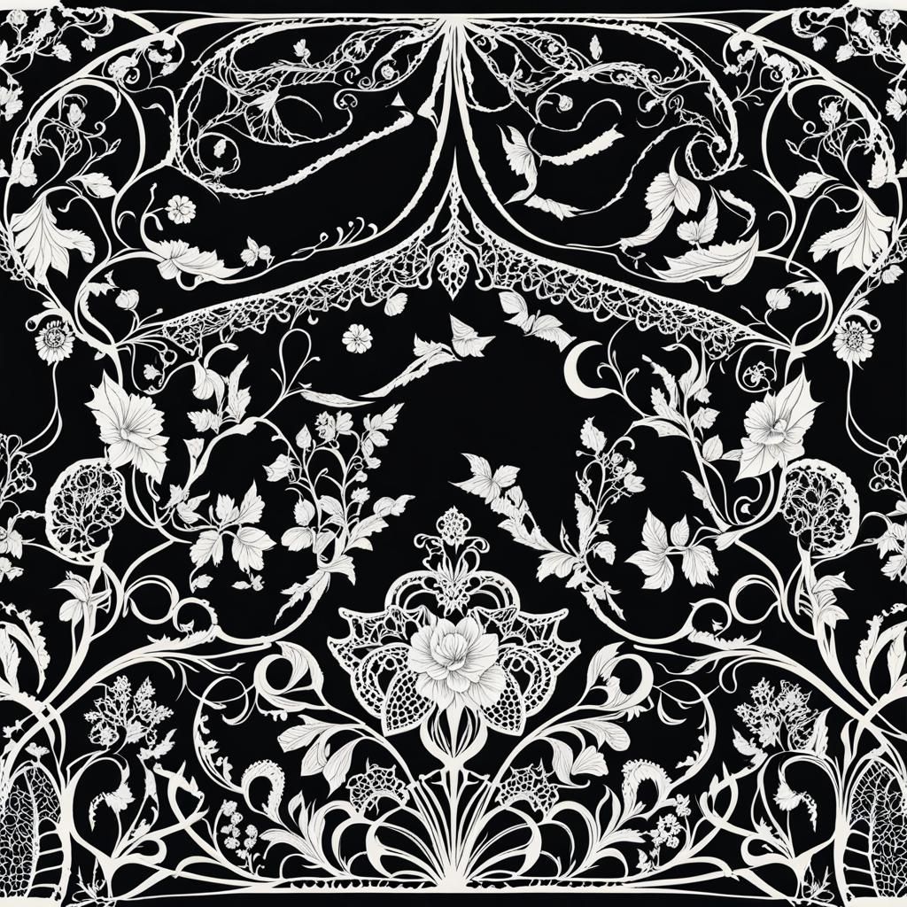 Gothic Lace: Wolves, Cats, and Wolfsbane Flowers