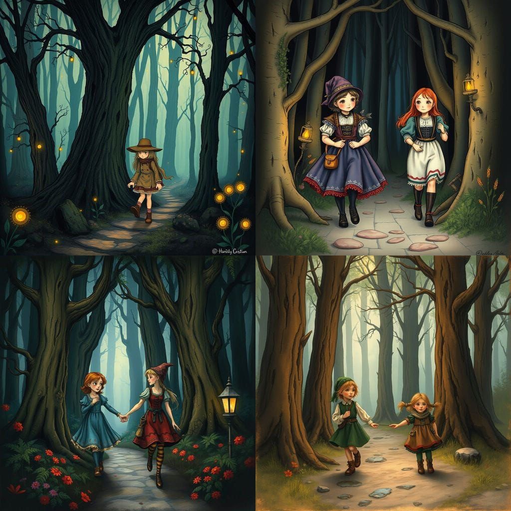 Hansel and Gretel Fairytale Illustration
