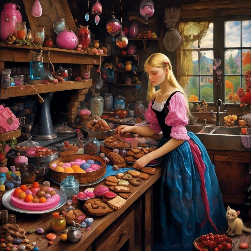 Gingerbread Witch in Hyperreal Fairy Tale